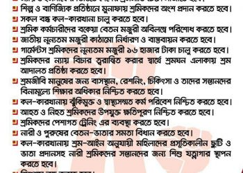 আন্তর্জাতিক শ্রমিক দিবসের ডাক ২০১৮