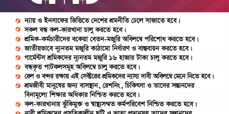 ১ মে আন্তর্জাতিক শ্রমিক দিবসের ডাক